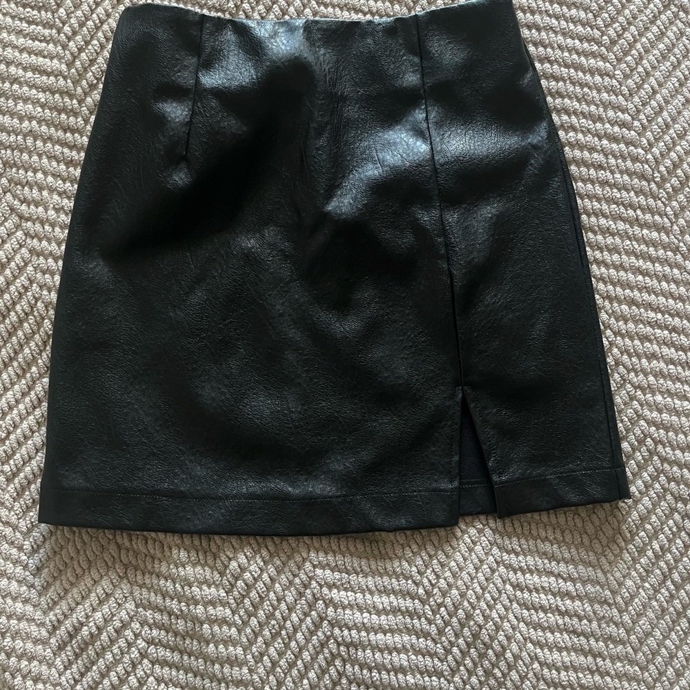 Wild Fable Black Faux Leather Skirt
